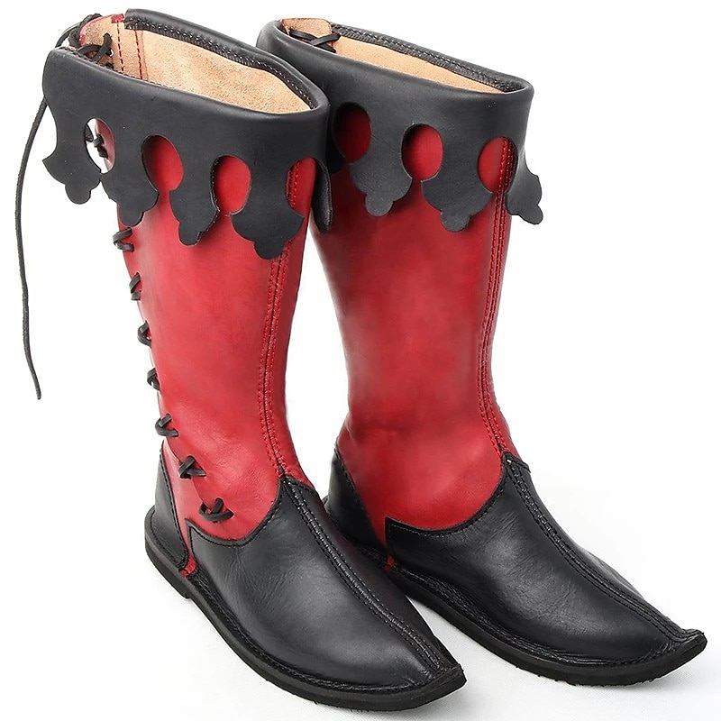 Medieval Renaissance Shoes Knee High Boots Flat Jazz Boots Pirate Viking Crusader Men's Unisex Celtic Pirate Masquerade Party / Evening Adults' Shoes 2025 - $69.99 –P2