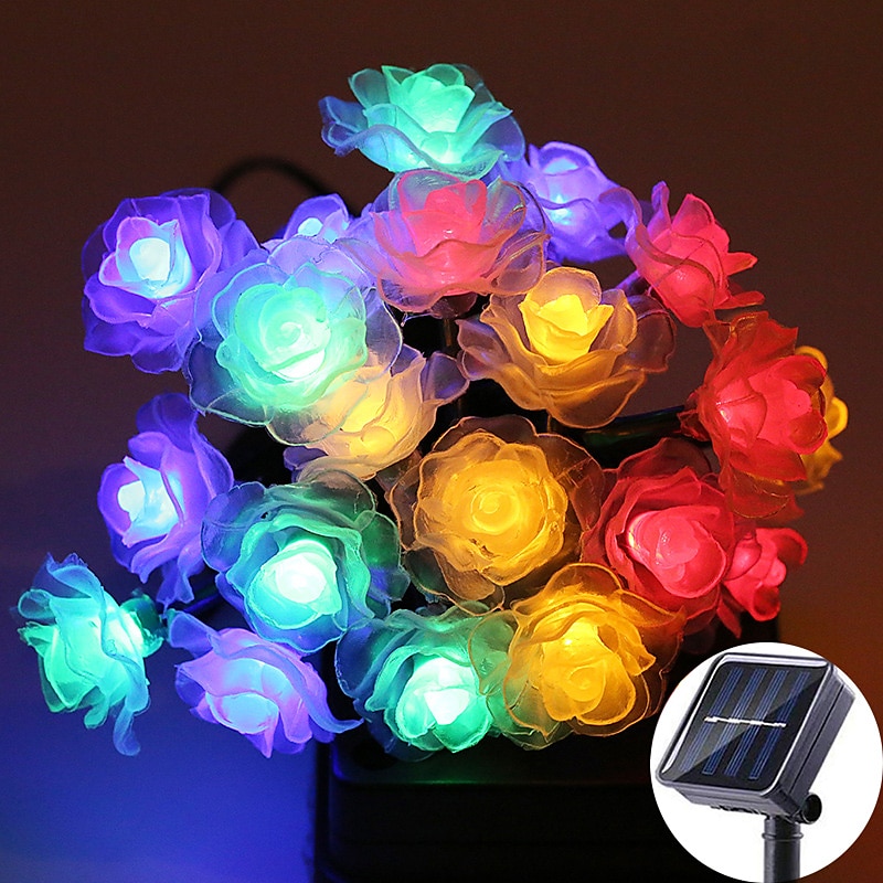 utendørs vanntette solenergi-roselys 12m-100leds 7m-50leds 6,5m-30leds valentinsdag bryllupsfest utendørs hagedekorasjon 2025 - $14.99 –P1