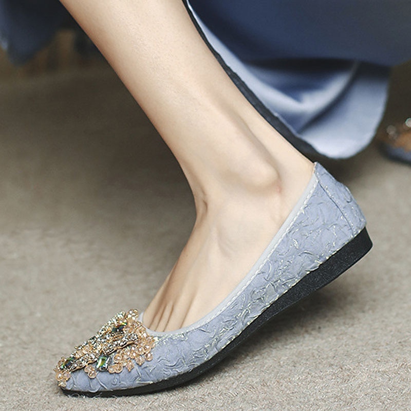 ballerines de mariage pliables ornées de cristaux floraux pour femmes - chaussures de ballet de voyage légères et confortables de 2025 ? $29.99 –P1