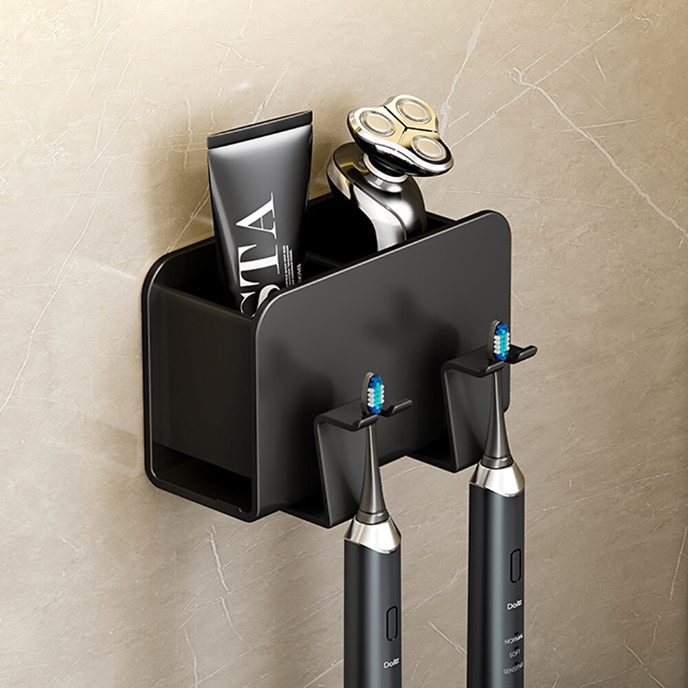 porta spazzolini nero bagno wc non forato a parete porta collutorio elettrico porta scopino a parete spazio portaoggetti in alluminio del 2025 a $27.99 –P3