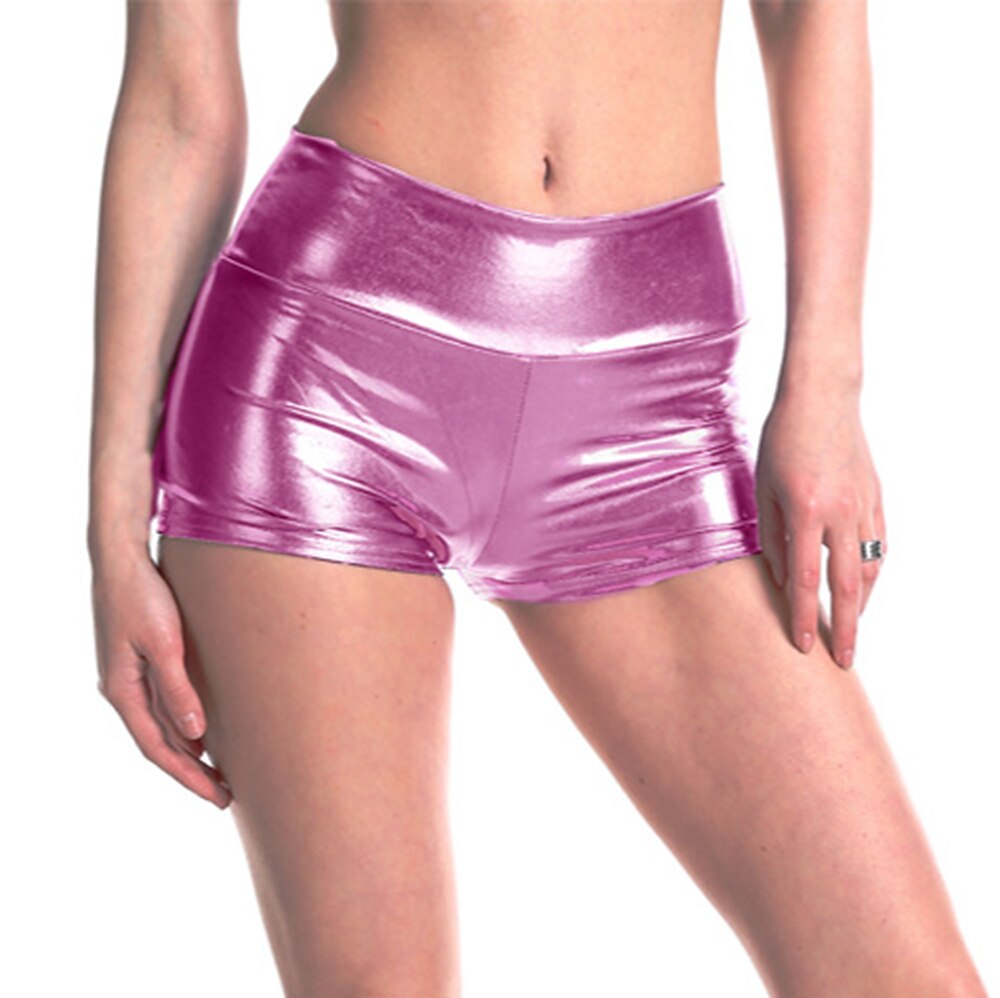 Metallic 1980s Shiny Latex Patent Shorts PU Leather Bodycon Women's Carnival Costume Masquerade Party Bachelorette Party Pride Parade Adults' Shorts 2025 - $15.49 –P5