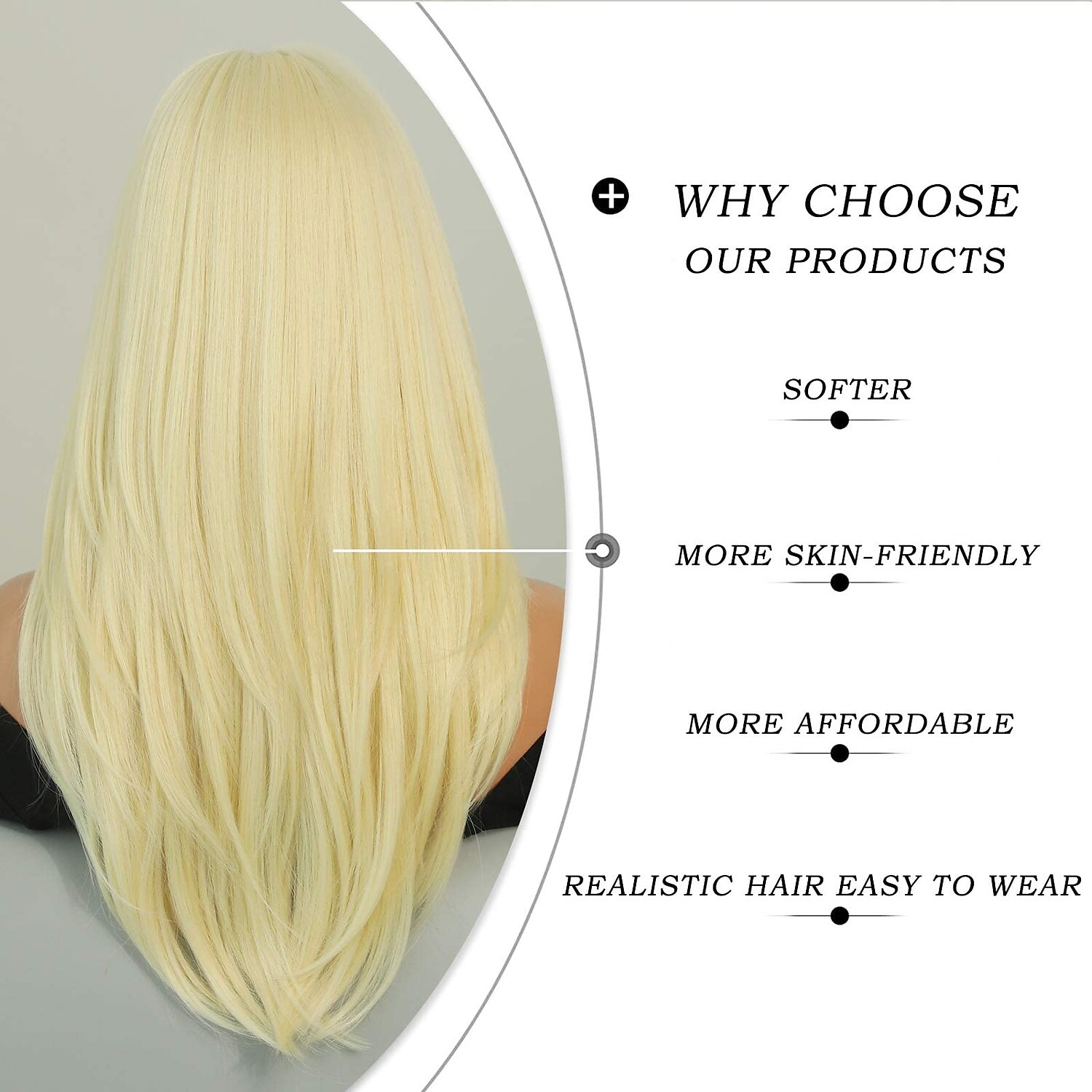 lange 613 blonde pruik met pony rechte pruiken voor vrouwenhittebestendige gelaagde synthetische pruiken voor dagelijks gebruik 2025 - $29.99 –P4