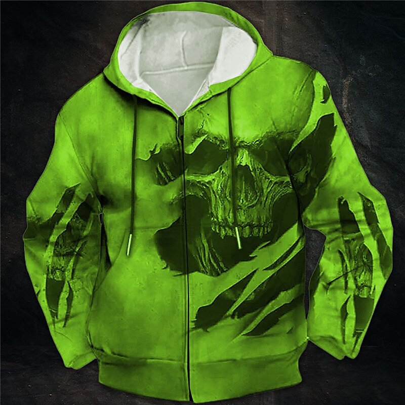 Hombre Cráneos Estampados Sudadera Sudaderas Sudadera con capucha y cremallera completa Manga Larga Sudadera con capucha Con Capucha Ropa de calle Impresión 3D Deporte Diario Deportes Vino Rojo 2025 - $27.99 –P9