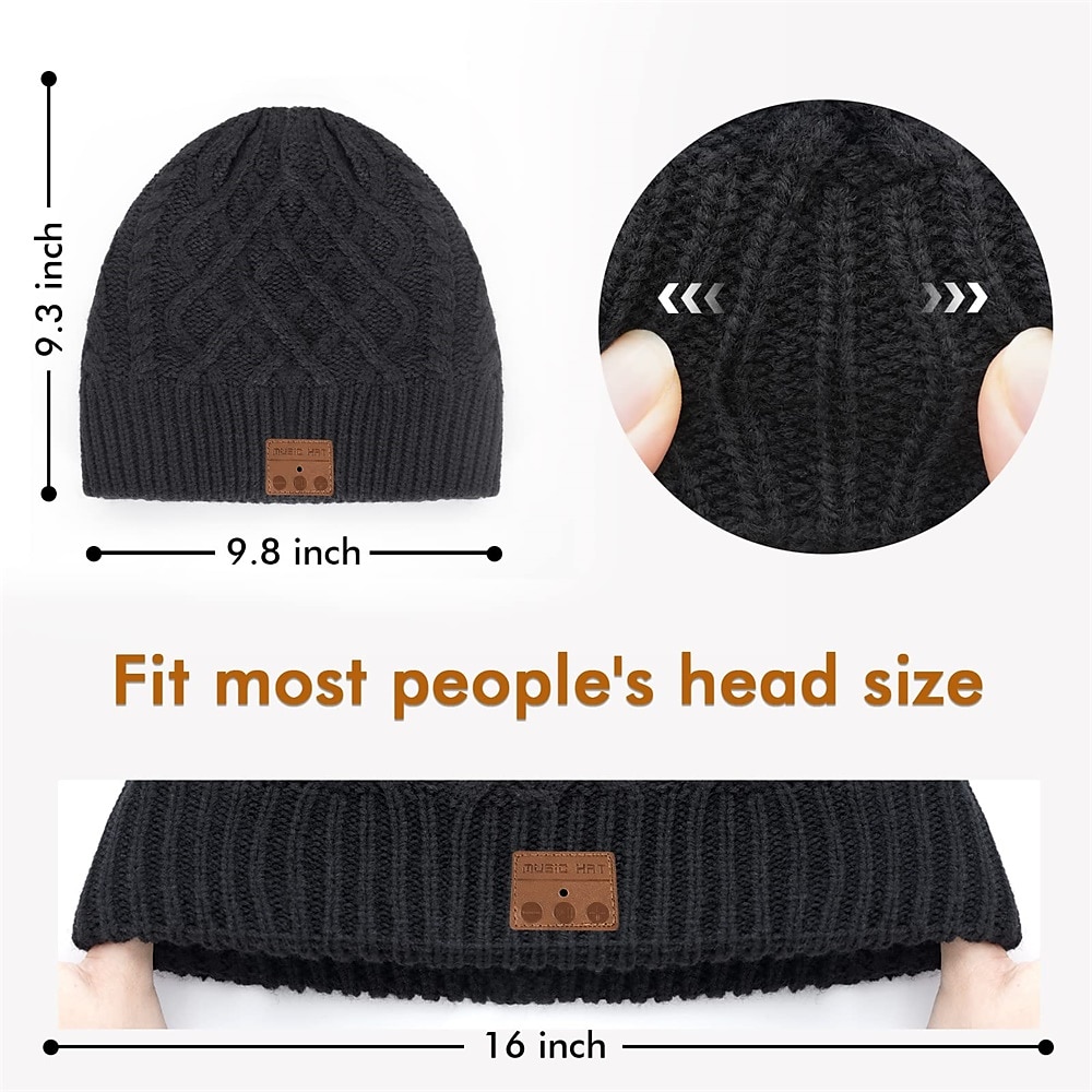 Bluetooth Beanie Hat Gifts for Men Women - Stocking Stuffers Bluetooth Hat for Men Fit for Fishing Running Skating Winter Outdoor Sports Fit for Mens