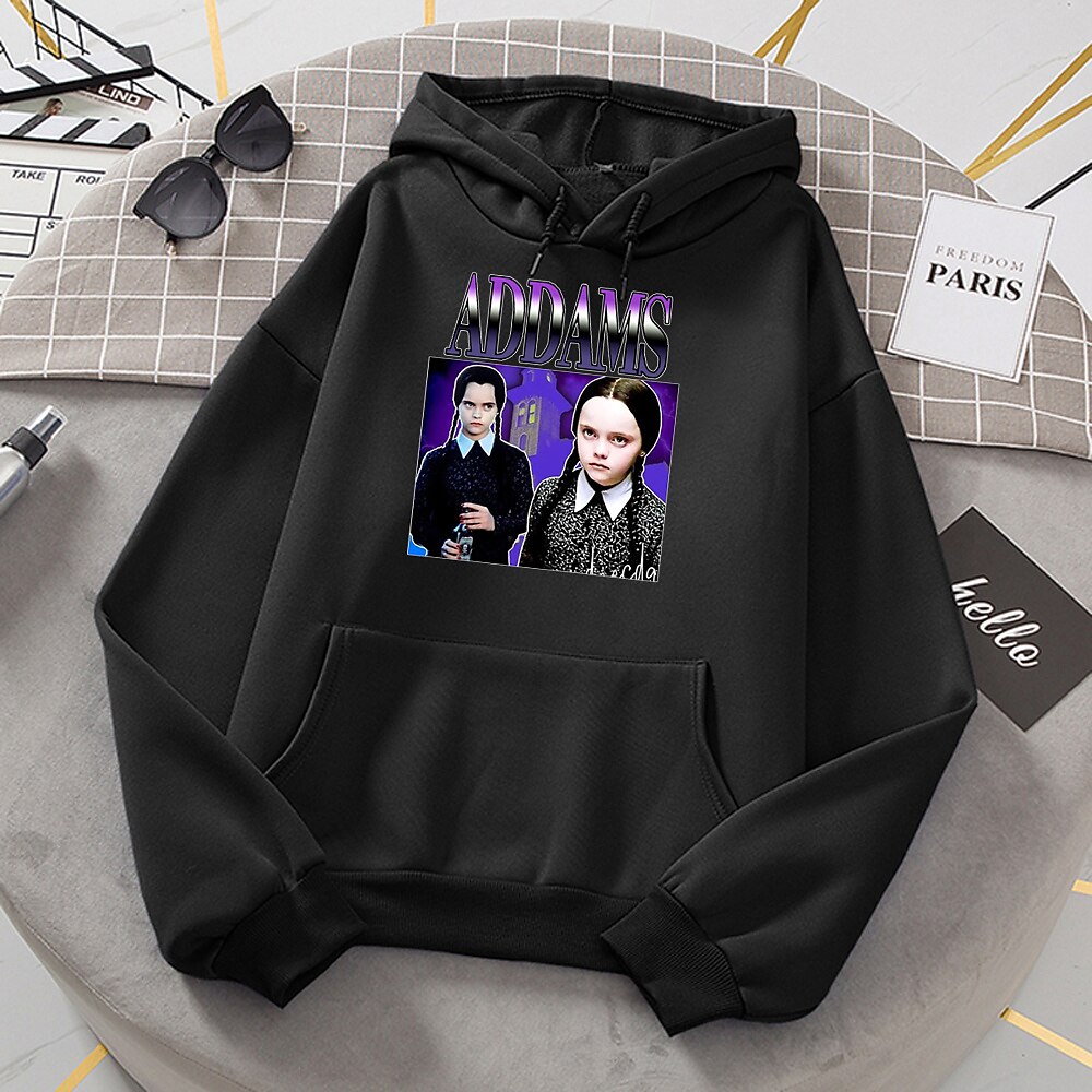 Středa Addams Addamsova rodina středa Kapuce Animák Manga Anime Přední kapsa Grafika Pro Pro páry Pánské Dámské Dospělé Horká ražba 2025 - $30.99 –P5