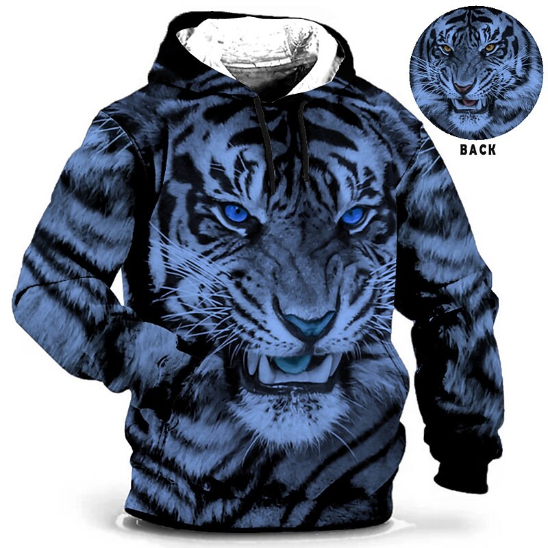 Men's Plus Size Pullover Hoodie Sweatshirt Big and Tall Animal Hooded Pocket Long Sleeve Spring &  Fall Fashion Streetwear Basic Comfortable Work Daily Wear Tops 2026 - $28.99 –P2