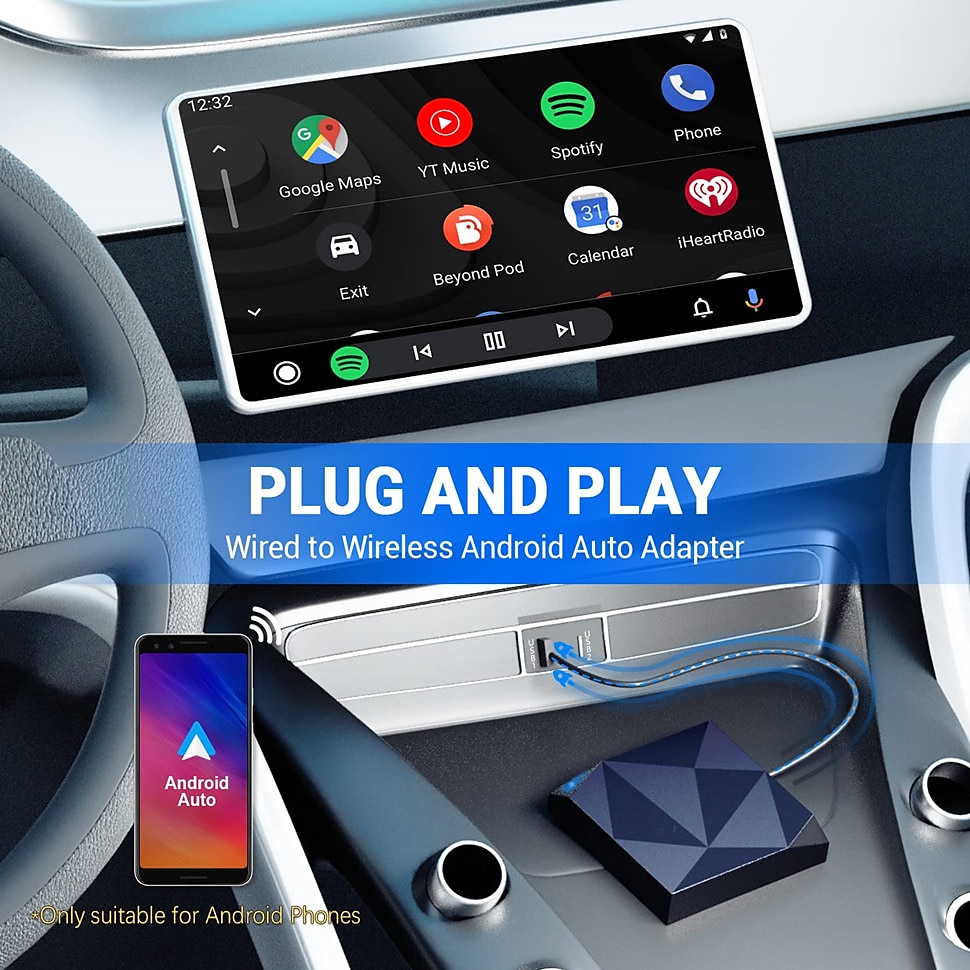 OTTOCAST Wireless Android Auto Adapter for Factory Wired Android Auto Cars A2Air Adapter 5G WiFi Bluetooth Plug and Play 2023 - £ 66 –P8