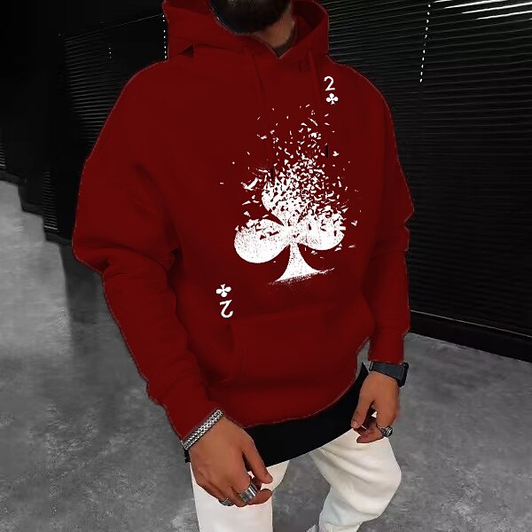 Per uomo Tinta unica Carte francesi Felpa con cappuccio Felpe Felpa Felpa con cappuccio Manica lunga Felpa con cappuccio Con cappuccio Streetwear Stampa a caldo Sportivo Informale Abbigliamento di del 2025 a $31.99 –P4