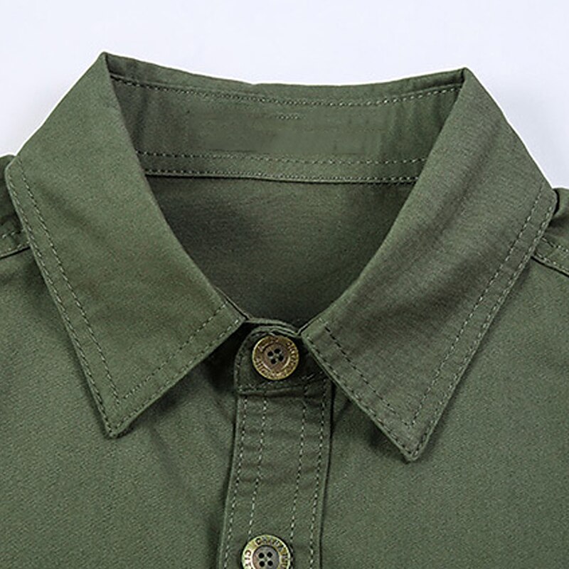 Per uomo Camicia Camicia con bottoni Maglietta informale Camicie da lavoro Camicia da carico Nero Giallo Verde militare Blu Reale Blu Manica corta Liscio Collo ripiegabile Strada Informale Bottone giù del 2025 a $27.99 –P10