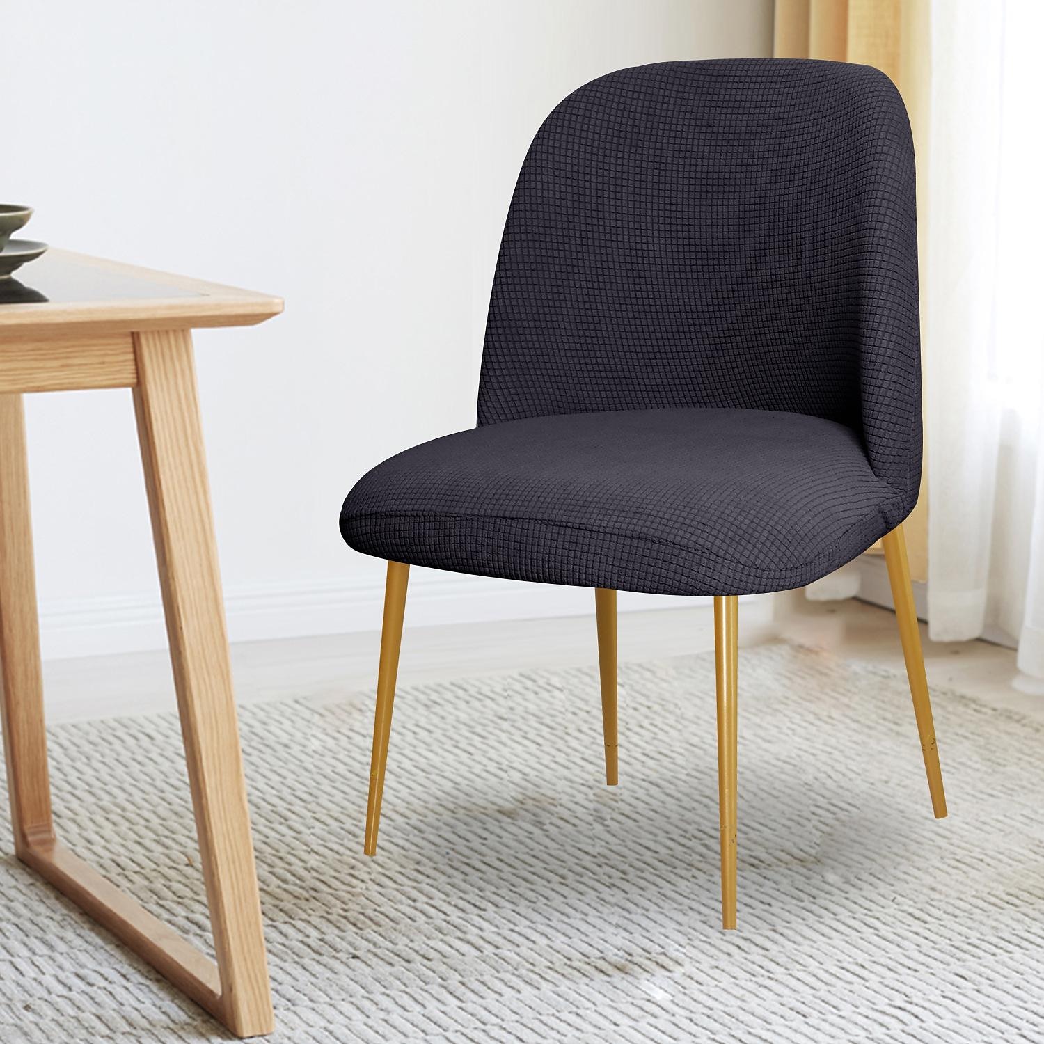 Dining Chair Cover Burgundy Stretch Jacquard Upholstered Side Dining Chair Cover Slipcover Curved Back Mid Century Accent Dining Chair Covers for Kitchen Living Room 2025 - $13.49 –P5