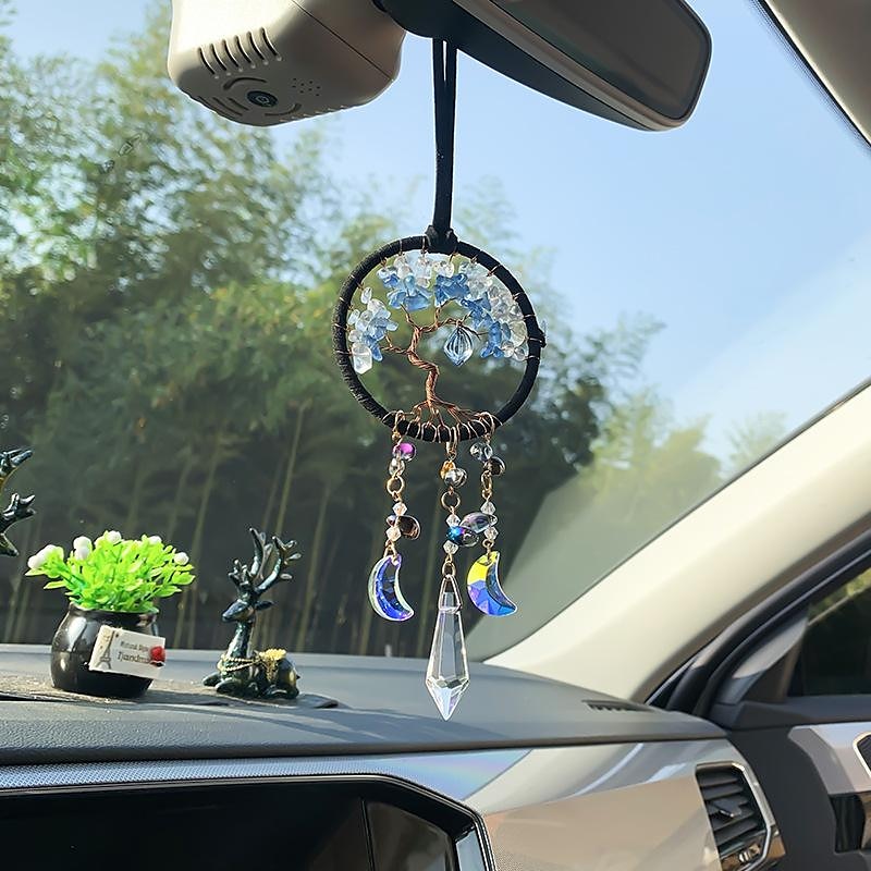 leven van boom zonnevanger dromenvanger met kleurrijk kristal handgemaakt cadeau muur opknoping windgong auto opknoping huis hanger 7x35cm/2.76''x13.78'' 2025 - $15.49 –P8