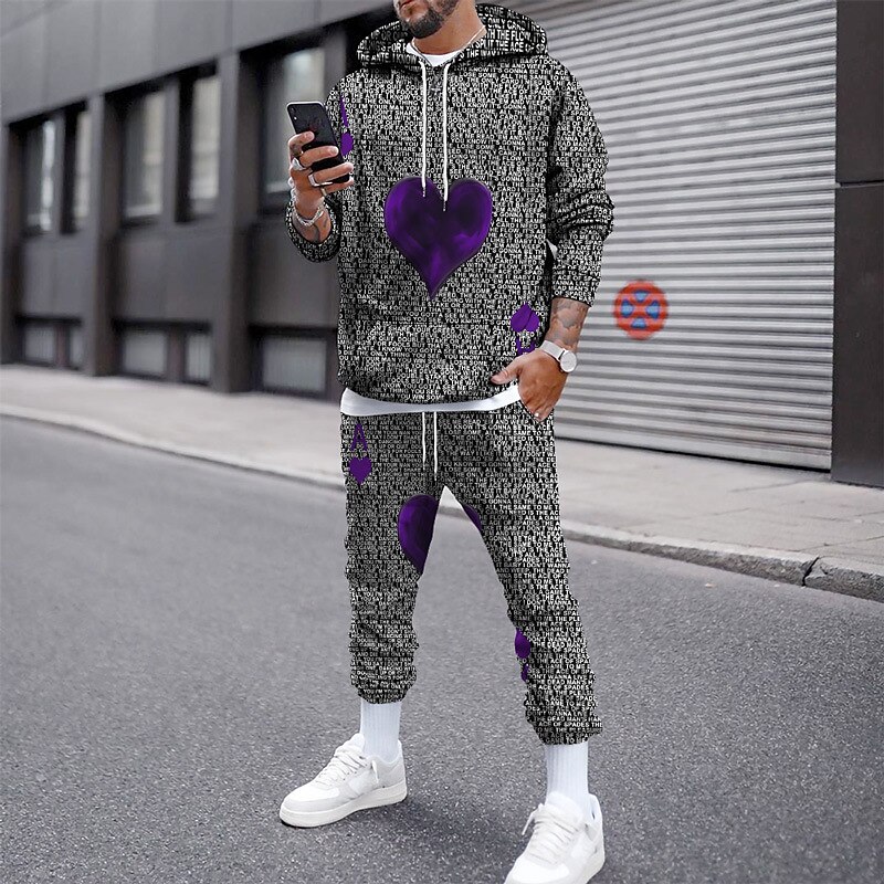 Homens Gráfico Pôquer 2pcs Conjuntos de moletom 3D Moletom Moletons Manga Longa Calças compridas Com Capuz Roupa de rua Designer Básico Desportos e Ar livre Casual Esportes Imprimir Primavera Outono de 2025 por $38.99 –P8