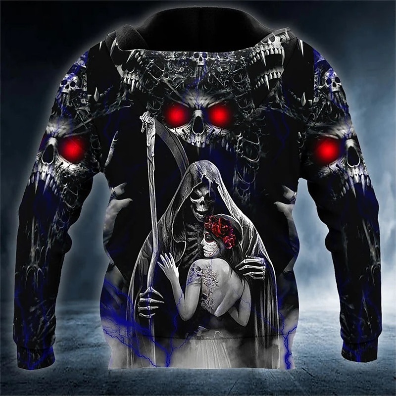 Men's Skull Graphic Prints Hoodie Hoodies Sweatshirt Streetwear Basic Casual Long Sleeve Hooded Daily Sports Black Print Spring &  Fall Designer S M L XL XXL 3XL 2026 - $31.99 –P2