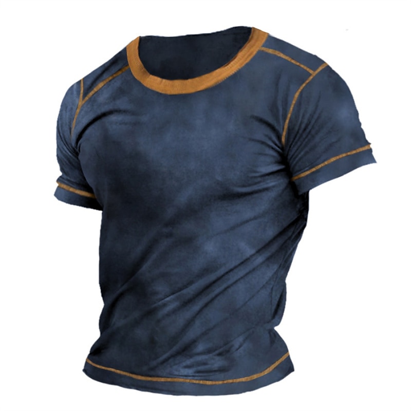 Men's T Shirt Short Sleeves Crew Neck Summer Plain / Solid Designer Basic Modern Contemporary Vacation Street Going out Black Brown Grey Top Tee for Men 2025 - $13.49 –P5
