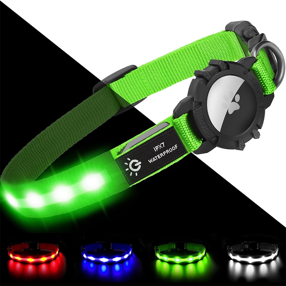 LED Dog Collar with AirTag Holder – IPX7 Waterproof USB-C Rechargeable Glow Nylon Pet Collar for Small Dogs & Puppies, Light Up Flashing for Night Walking 2026 - $20.16 –P13