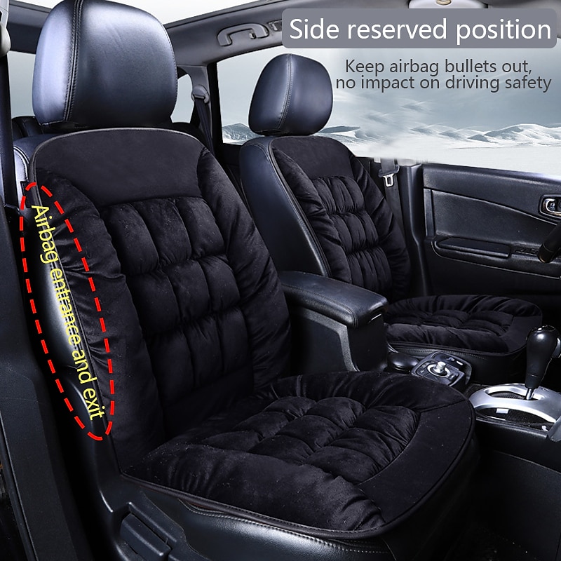 New Style Car Heated Seat Cushion And Backrest Cover, Plush Winter