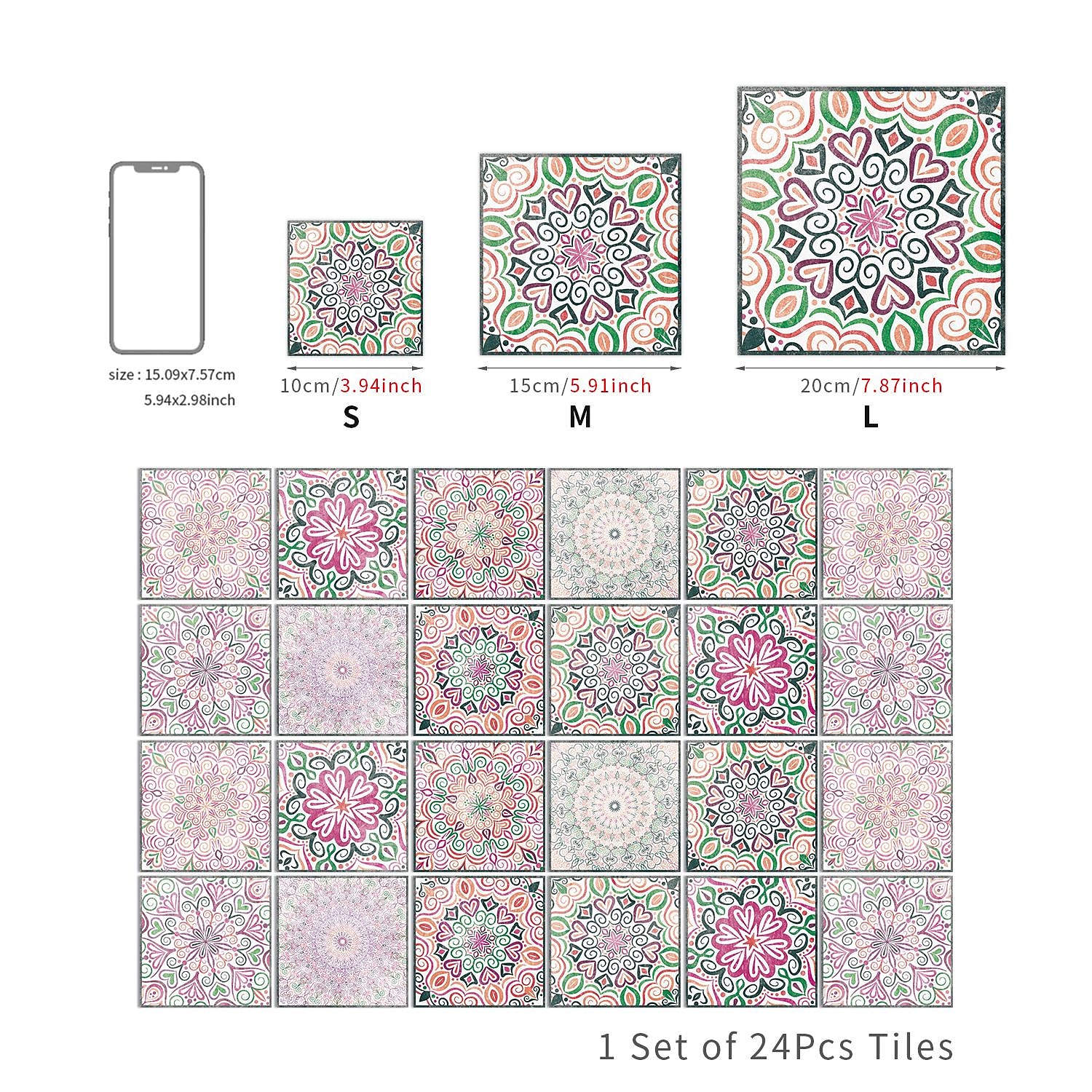 24 uds/48 Uds pegatinas de azulejos cocina creativa baño sala de estar pegatinas de pared autoadhesivas impermeables pegatinas de azulejos de moda 2025 - $13.99 –P2