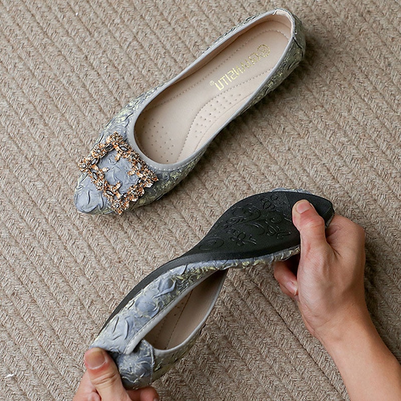ballerines de mariage pliables ornées de cristaux floraux pour femmes - chaussures de ballet de voyage légères et confortables de 2025 ? $29.99 –P13