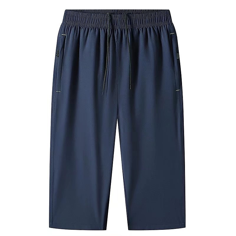 Men's Athletic Shorts Cropped Pants Casual Shorts Capri Pants Drawstring Elastic Waist Plain Quick Dry Calf-Length Outdoor Going out Fashion Streetwear Black Blue Micro-elastic 2025 - $14.99 –P4