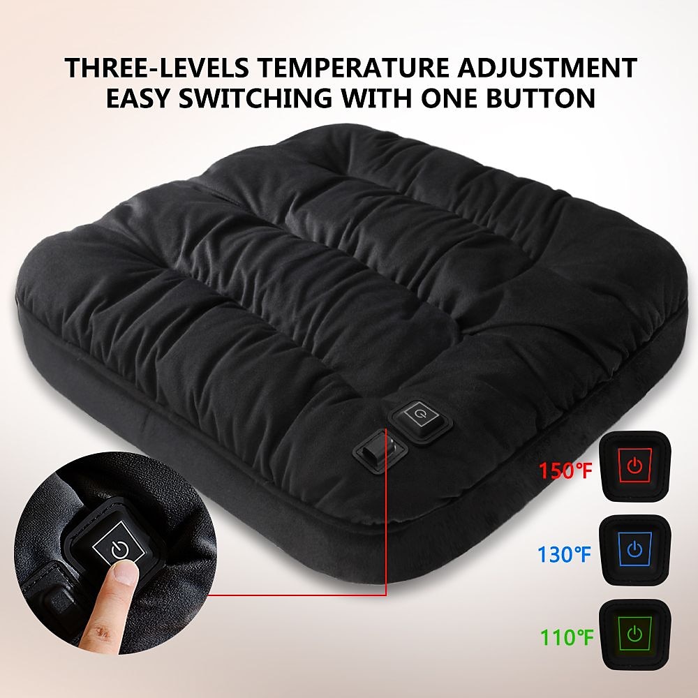 Thicken Seat Cushion,Electric Heated USB Power,Fast Heating,Non-Slip  Bottom,Portable Soft Office Chair Cushion for Warmer and Pain Relief 