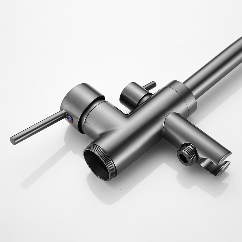 rubinetto per vasca montaggio a pavimento riempimento vasca autoportante rubinetti doccia ad alto flusso in ottone con rubinetti miscelatori doccia portatili bocca girevole (grigio canna di fucile) del 2025 a $372.59 –P3