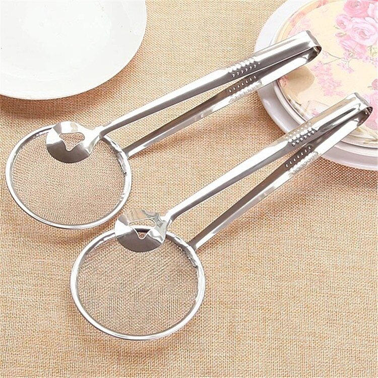 Pinza per filtro a maglia fine in acciaio inossidabile Cucchiaio per filtro dell'olio 2 in 1 colino per olio con clip per filtro olio per friggere filtro per barbecue multifunzionale filtro per filtro del 2025 a $11.99 –P7