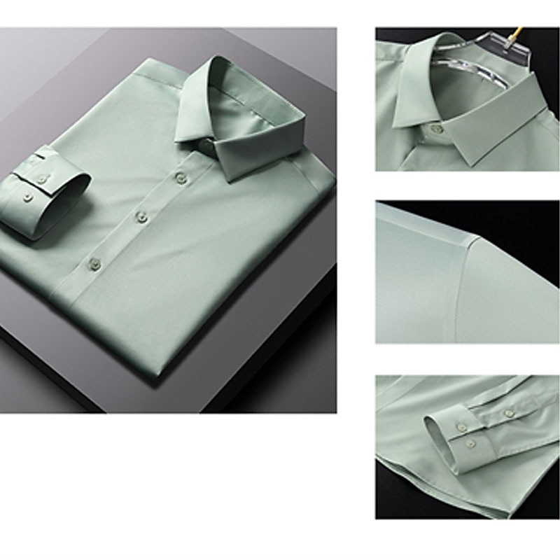 Homme Chemise Chemise sans repassage Mariage Bureau et carrière Noir Blanche Vert Claire Marine foncé manche longue Revers Printemps Automne Vêtement Tenue de 2026 ? $32.99 –P14