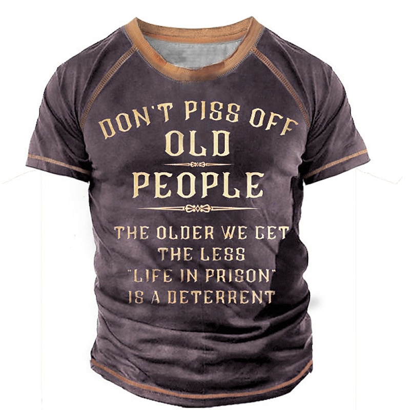 Men's Letter T Shirt Graphic Tee Funny T Shirts Slogan T Shirts Short Sleeve T shirt 3D Print Crew Neck Shirt Vintage Fashion Designer Street Casual Daily Black Red Blue Summer Clothing Apparel S M L 2025 - $18.99 –P5
