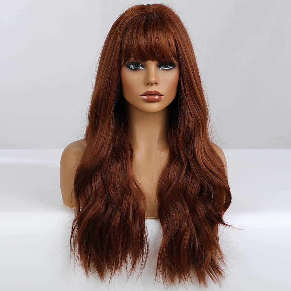 parrucca bionda lunga ombre per le donne 26 pollici parrucche ondulate bionde sintetiche parte centrale capelli resistenti al calore lunga parrucca bionda per abbigliamento da festa quotidiano del 2025 a $36.99 –P7