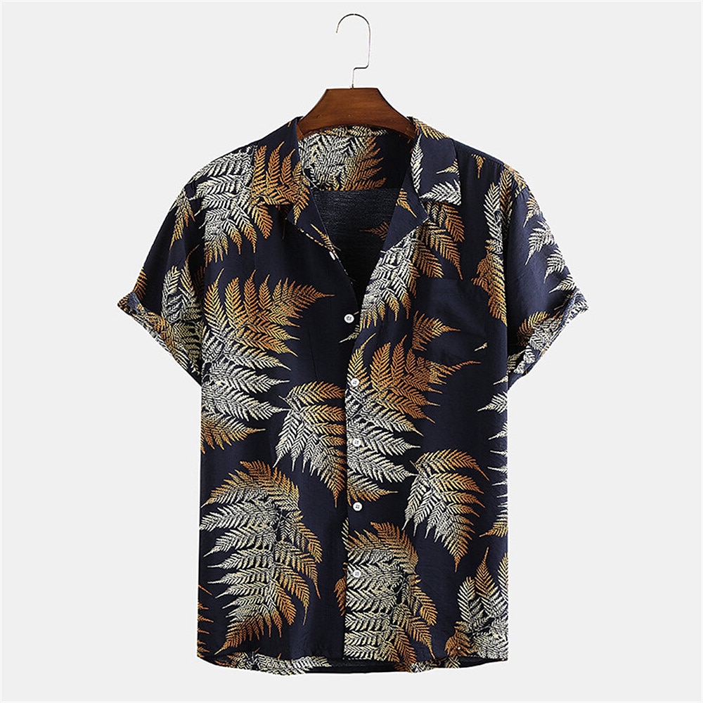Homme Feuille de palmier Plantes tropicales Chemise Chemise hawaïenne Chemise Camp Manche Courte Chemise Col Col rabattu Mode Hawaïen Design Extérieur Vacances Plein Air Jaune Rose Claire Vert Print de 2025 ? $24.99 –P3