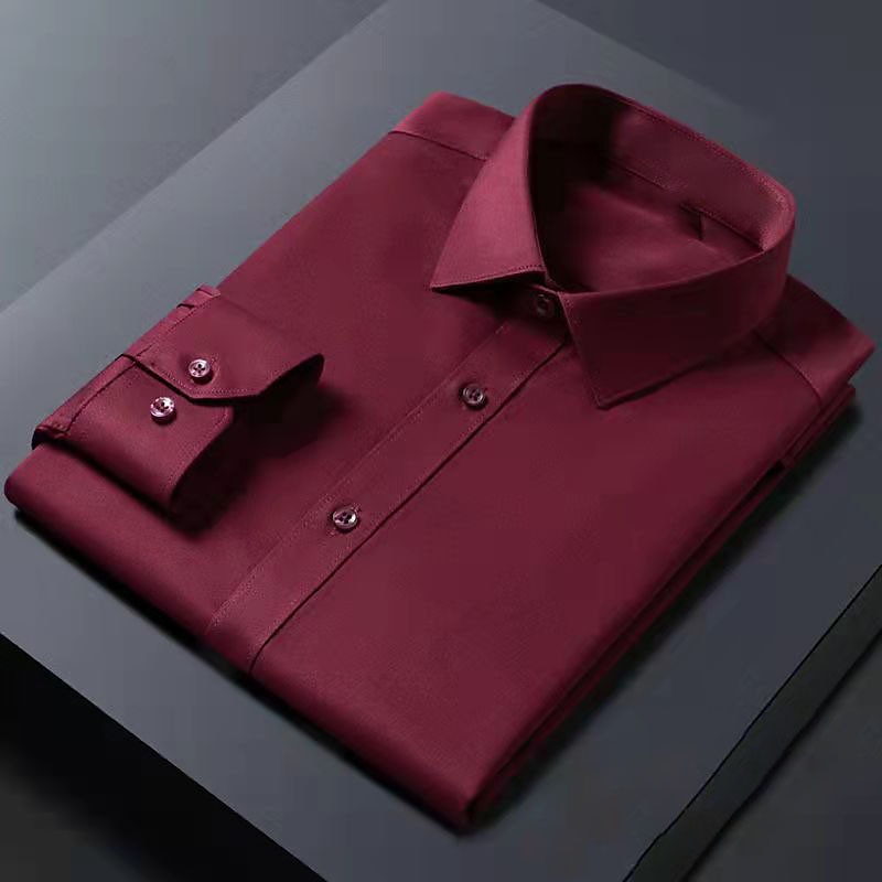 Herren Oberhemd Bügelfreies Hemd Hochzeit Ausgehen Weiß Rosa Wein Grün Langarm Umlegekragen Frühling Herbst Bekleidung 2025 - $20.99 –P2