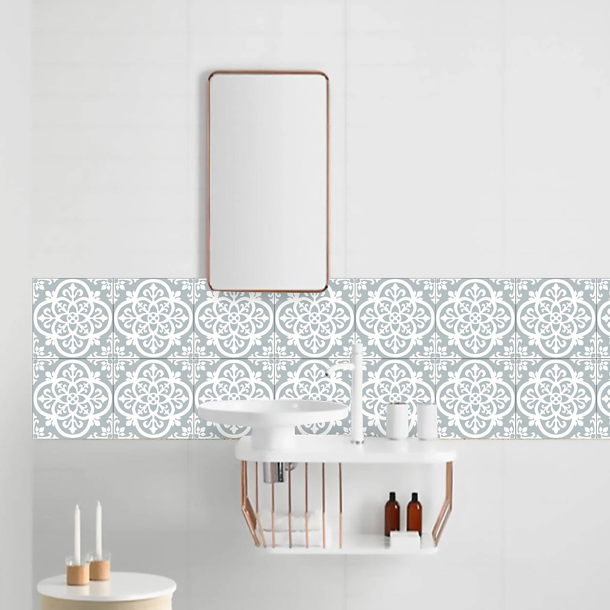 Vintage Self-Adhesive Tile Sticker Square Peel and Stick Non-Slip Waterproof Removable PVC Bathroom Kitchen Home Decor Floor Wall Stair Tile Sticker 2025 - $13.99 –P14