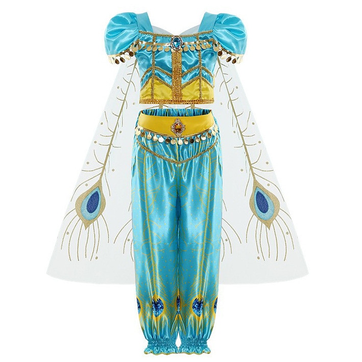 Aladdin and the Magic Lamp Fairytale Princess Jasmine Theme Party Costume  Dance Costumes Girls' Movie Cosplay Halloween Silver Wig Yellow Dress  Halloween Carnival Masquerade World Book Day Costumes 2024 - $12.99