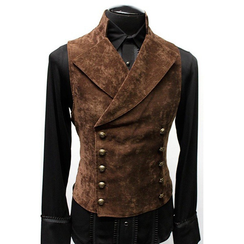 Retro Vintage Medieval Vest Ren Faire Prince Nobleman Men's Pirate Fantasy Masquerade Party / Evening Adults' Vest 2025 - GBP £25 –P4