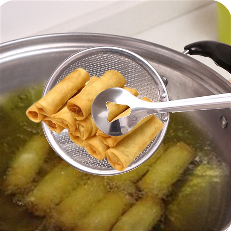 Pinza per filtro a maglia fine in acciaio inossidabile Cucchiaio per filtro dell'olio 2 in 1 colino per olio con clip per filtro olio per friggere filtro per barbecue multifunzionale filtro per filtro del 2025 a $11.99 –P3