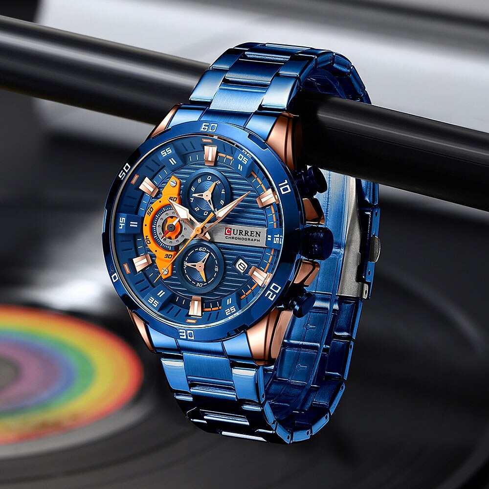 Curren watches hot sale blue dial