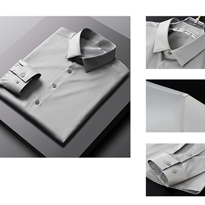 Homme Chemise Chemise sans repassage Mariage Bureau et carrière Noir Blanche Vert Claire Marine foncé manche longue Revers Printemps Automne Vêtement Tenue de 2026 ? $32.99 –P15