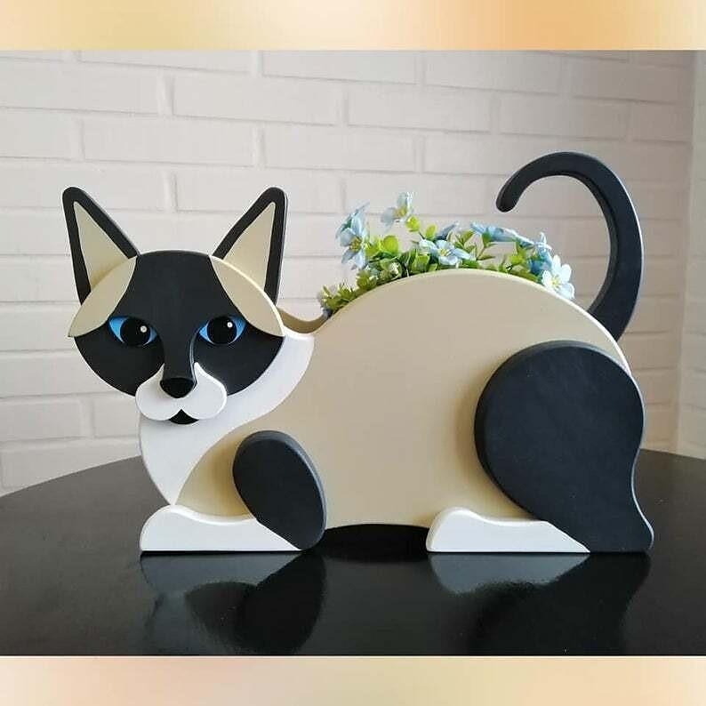 fioriere da giardino, simpatica fioriera a forma di animale di cartone animato a forma di cane gatto, fioriera succulenta per piante viventi o artificiali per balcone di casa, decorazione da giardino del 2025 a $20.99 –P7
