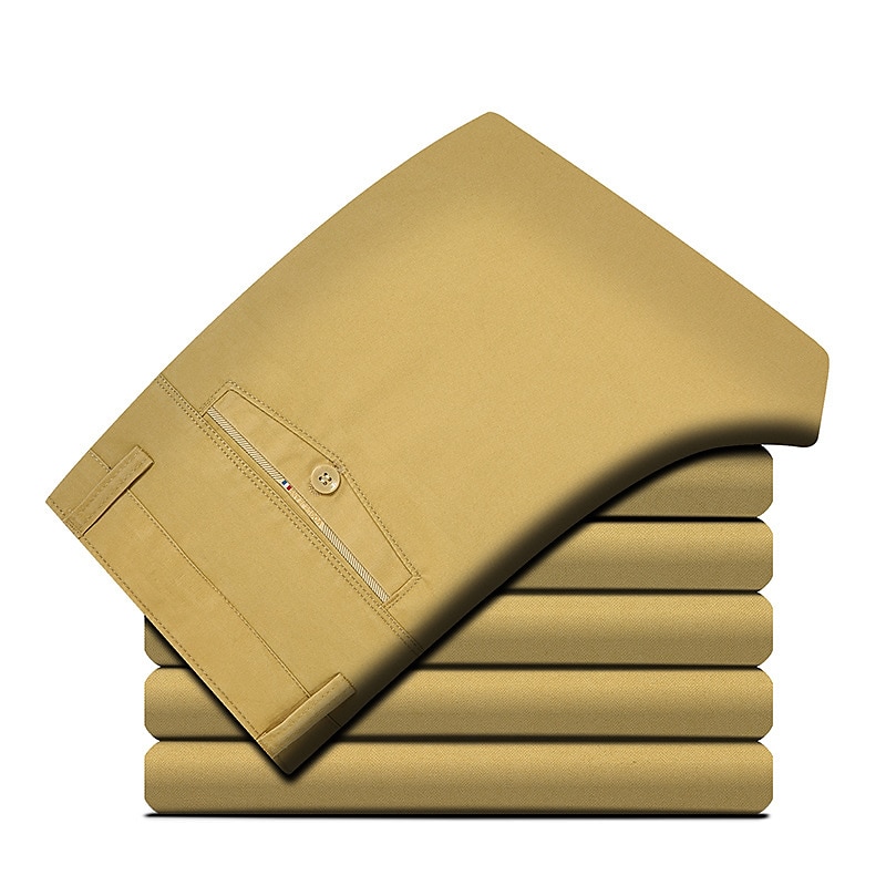 Per uomo pantaloni della tuta Pantaloni Tasche Gamba dritta Liscio Matrimonio Ufficio Attività commerciale Misto cotone Moderno Da cerimonia Nero Bianco Media elasticità del 2025 a $23.99 –P5
