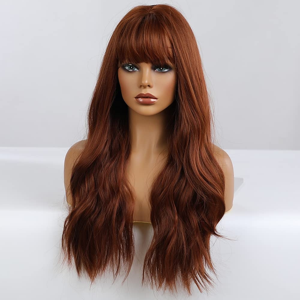 parrucca bionda lunga ombre per le donne 26 pollici parrucche ondulate bionde sintetiche parte centrale capelli resistenti al calore lunga parrucca bionda per abbigliamento da festa quotidiano del 2025 a $36.99 –P9