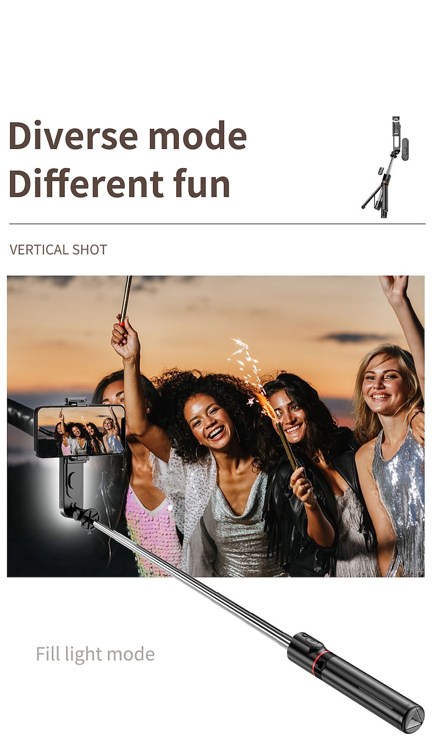 Stable Selfie Stick Tripod With Fill Light 44 Inch Extendable Selfie Stick With Wireless Remote And Tripod Stand 360 Rotation For IPhone 14/13/12/11 Pro/XS Max/XS/XR/X/8/7 Samsung And Smartphone 2025 - $33.99 –P13