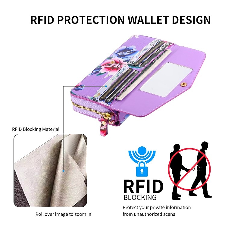 Phone Case For Samsung Galaxy S24 S23 S22 Plus  Ultra Note 20 Ultra Wallet Case Wallet Mirror Zipper Flower TPU PC PU Leather 2025 - $47.99 –P2