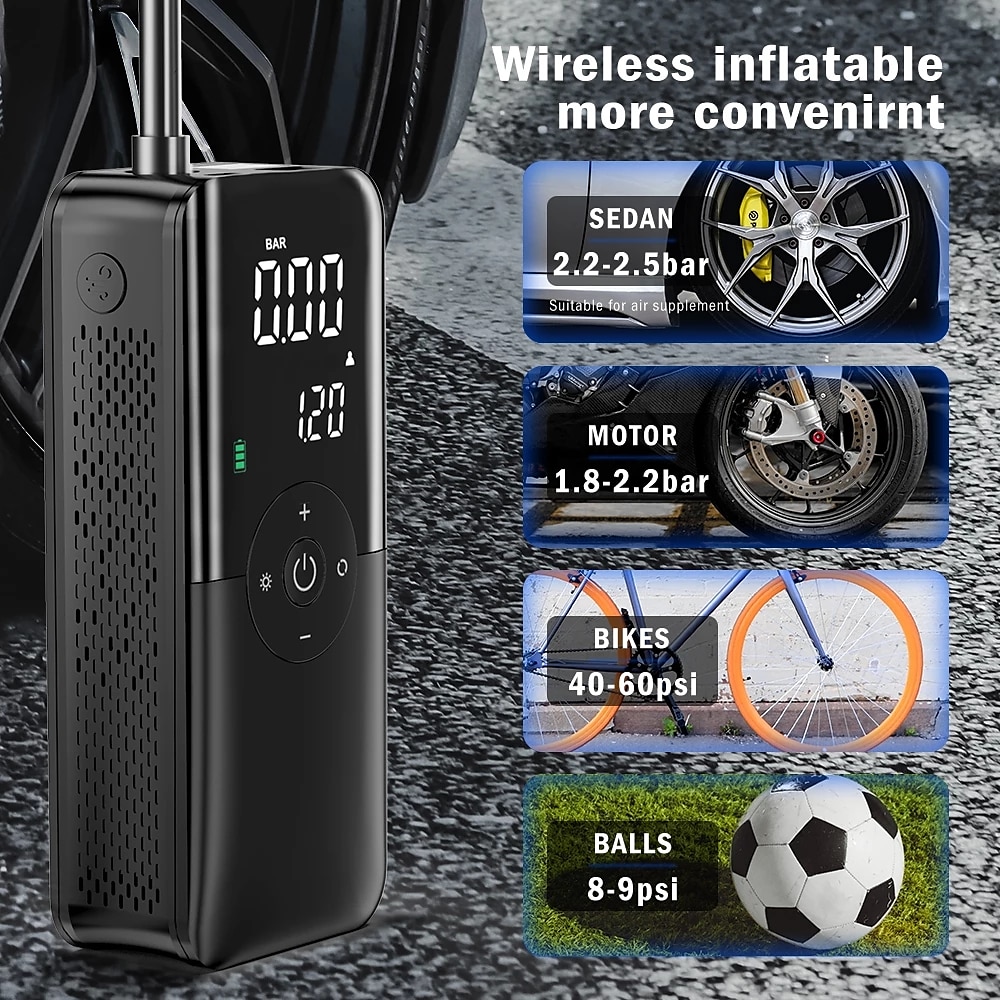 Air Compressor 12V Air Pump For Car Portable Tyre Inflator Electric Motorcycle Pump Air Compressor For Car Motorcycles Bicycles 2025 - $68.99 –P5