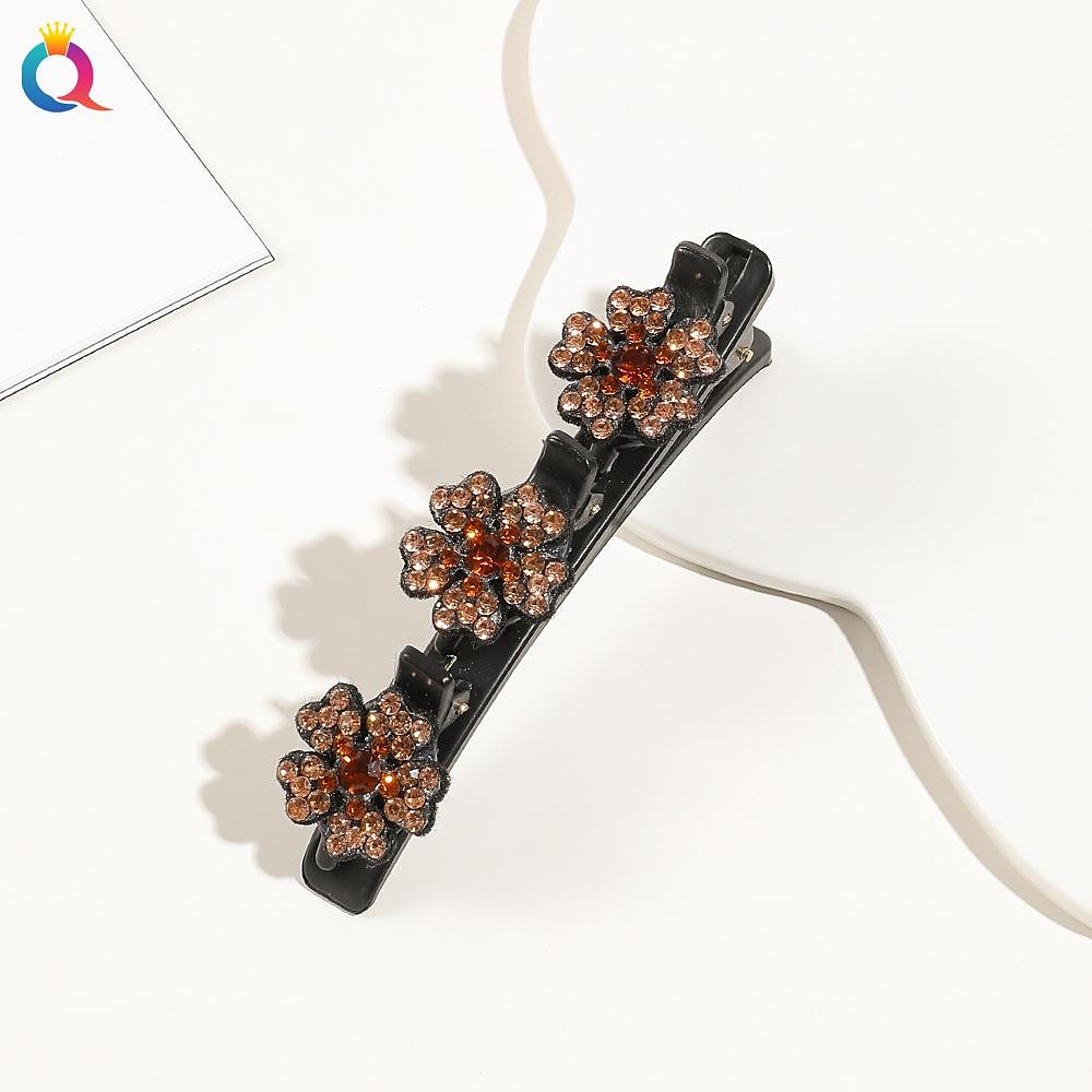 parkling Crystal Stone Braided Hair Clips with 3 Small Clips Pearl shaped hairpin duckbill clipBraided Hair Clip with Rhinestones for Women/Girls 2025 - $6.99 –P8
