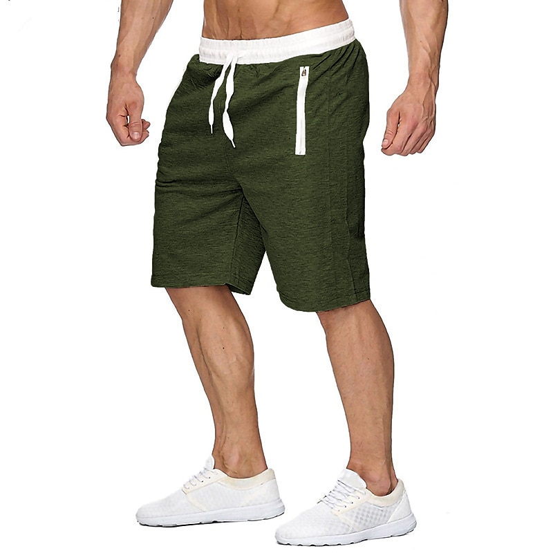 Men's Athletic Shorts Active Shorts Sweat Shorts Pocket Drawstring Solid Colored Comfort Wearable Knee Length Outdoor Daily Streetwear Casual Black Wine Micro-elastic 2025 - $12.49 –P12