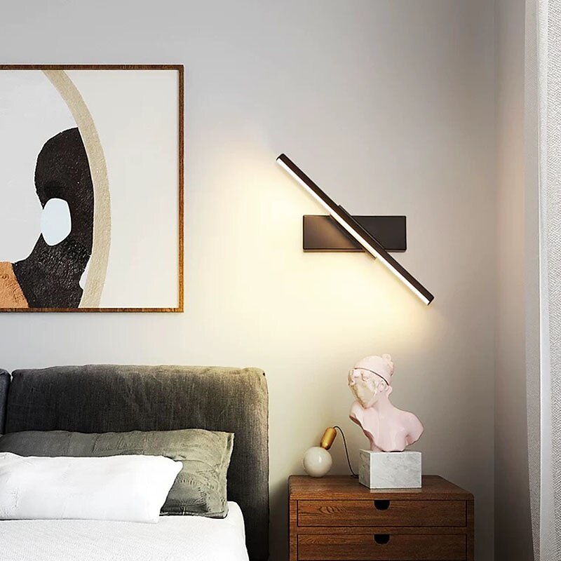 led fali lámpák nordic modern minimalista fali lámpa kreatív lépcsőház éjjeli lámpa 330°-ban forgatható nappali fali lámpa meleg fehér/fehér 110-240v 2025 - $66.99 –P6