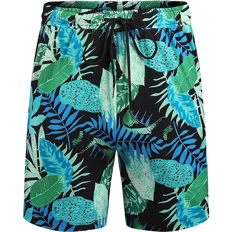 Bărbați Floral Frunze Plante tropicale 2 buc Seturi de camasi Cămașă hawaiană Manșon scurt Pantaloni scurti Răsfrânt Tropical Modă Hawaiană Stradă Casual Hawaiian Imprimeu Vară Primăvară Negru Alb 2025 - $34.99 –P5