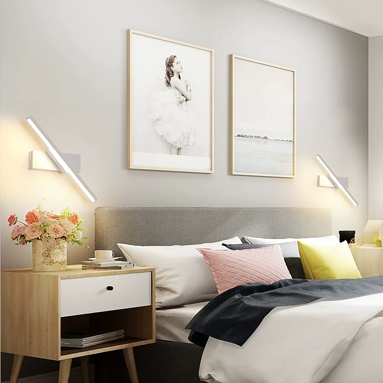 led fali lámpák nordic modern minimalista fali lámpa kreatív lépcsőház éjjeli lámpa 330°-ban forgatható nappali fali lámpa meleg fehér/fehér 110-240v 2025 - $66.99 –P2