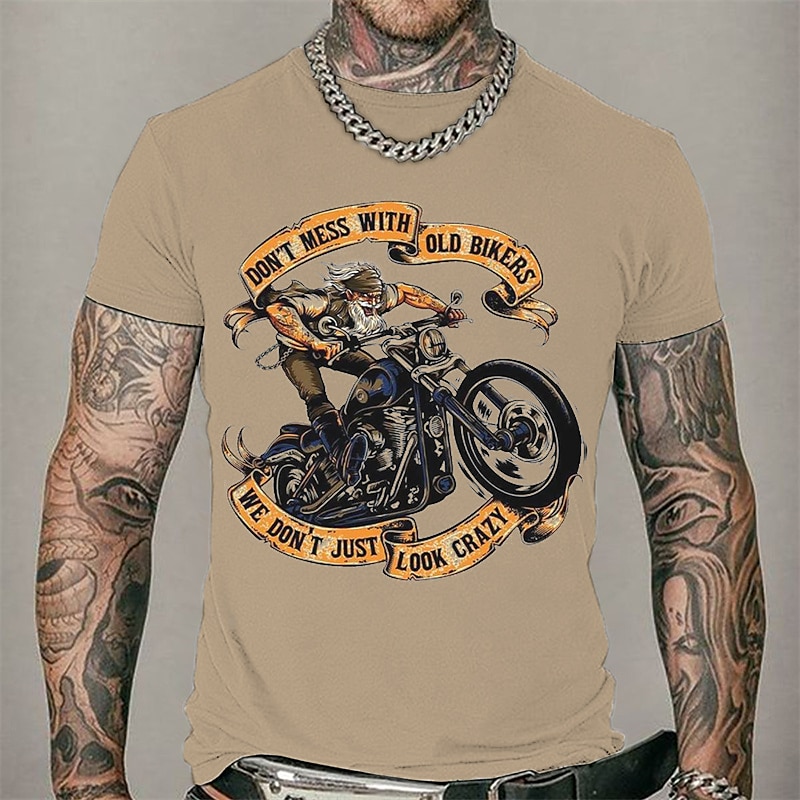 Homens Estampas Abstratas Motocicletas Camiseta Estilo casual Algodão Manga Curta Gráfico Camisa Preto Branco Azul Marinho Camiseta confortável Férias Rua Roupas de estilistas de 2025 por $15.99 –P6