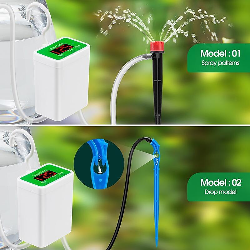 Automatic Watering System USB Power Automatic Drip Irrigation Kit 8 Drop Arrow Holiday Plant Watering Devices for Indoor Potted Plants LED Display DIY Automatic Plant Waterer Gift for Gardening Lovers 2025 - $38.99 –P6